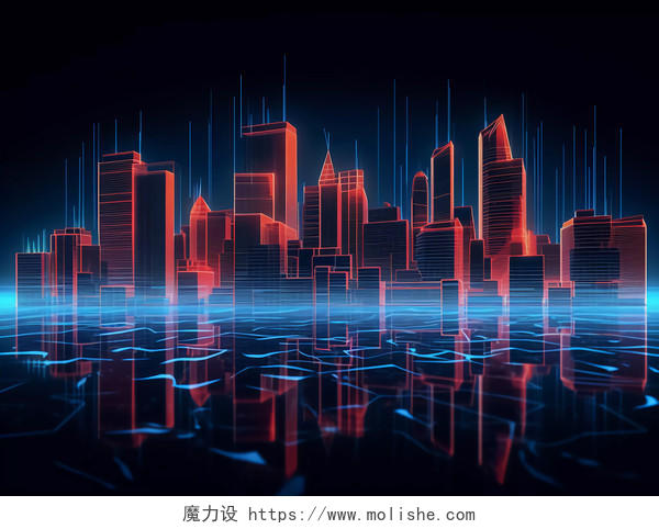 科技AI科技城市VR城市建筑背景